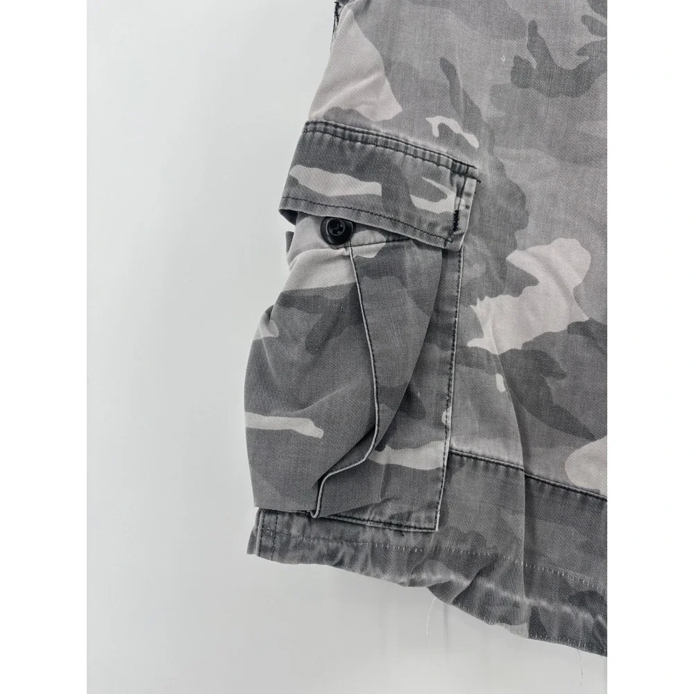 Military Combat Cargo Work Shorts Mens Gray Camouflage Utility BDU Small USA